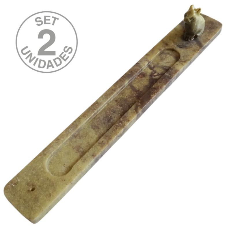 Incensarios de Esteatita (Gato). Set 2 Un.