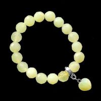 Pulsera Jade Verde Bola Facetada con Colgante Corazón