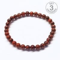 Pulsera Jaspe Sardo (Bola 6mm). Set 3 Un.