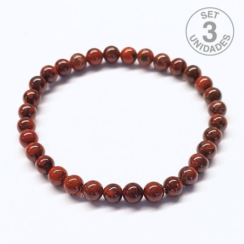 Jaspe Sardo (Boule 6mm). Set 3 Un.