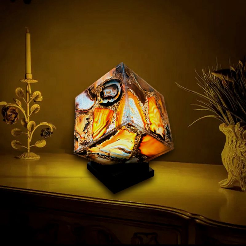 Agate Lamp Cube 20cm