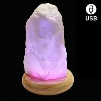 Lámpara Cristal de Roca (16cm x ø8cm). USB