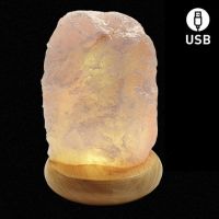 Lámpara de Cuarzo Rosa (14cm). USB