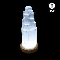 Lámpara Selenita (20 cm). USB Led Blanca