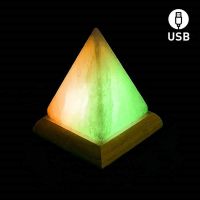 Lámpara Sal Piramide Cambio de Color. USB