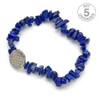 Pulsera Lapislazuli Flor de la Vida. Set 5 Un.
