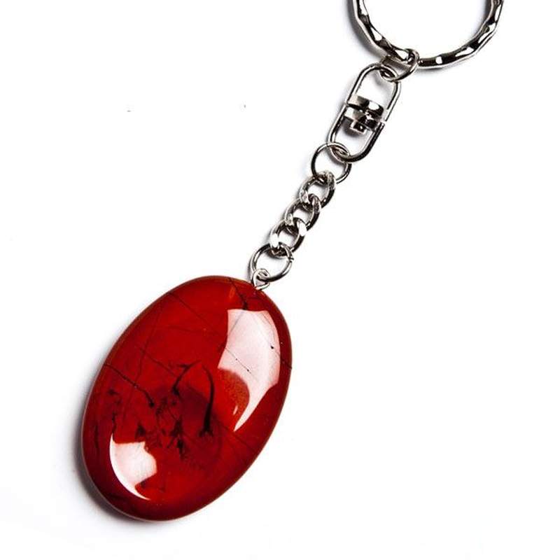 Porte clés Jaspe Rouge Anti-stress Ovale