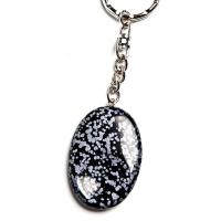 Llavero Antiestrés Obsidiana Nevada ovalada