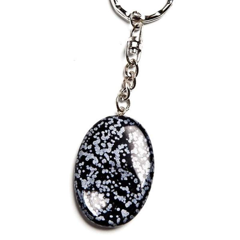 Llavero Antiestrés Obsidiana Nevada ovalada