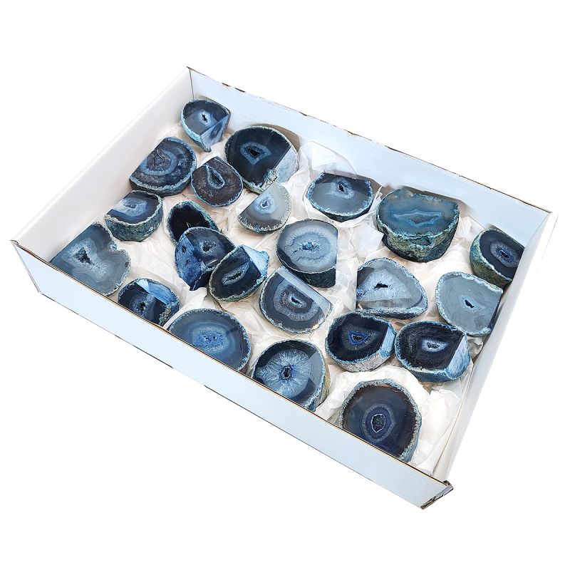 Blue Agate Geodes. Box 4kg approx.