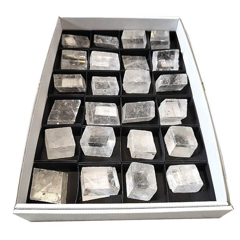 Espato de Islandia. Lote 24 piezas