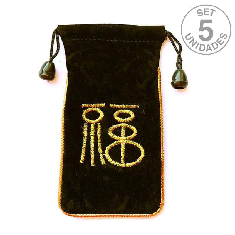 Bolsa Terciopelo Símbolo Chino "Lu" (Éxito). Set 5 Un.