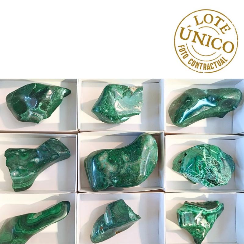 Malaquita Botroidal con Crisocola. Lote 9 Un.