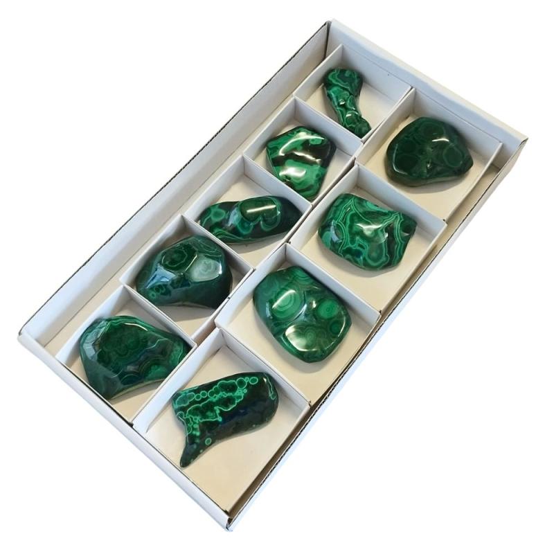 Polished Botryoidal Malachite. Set 9 Un.