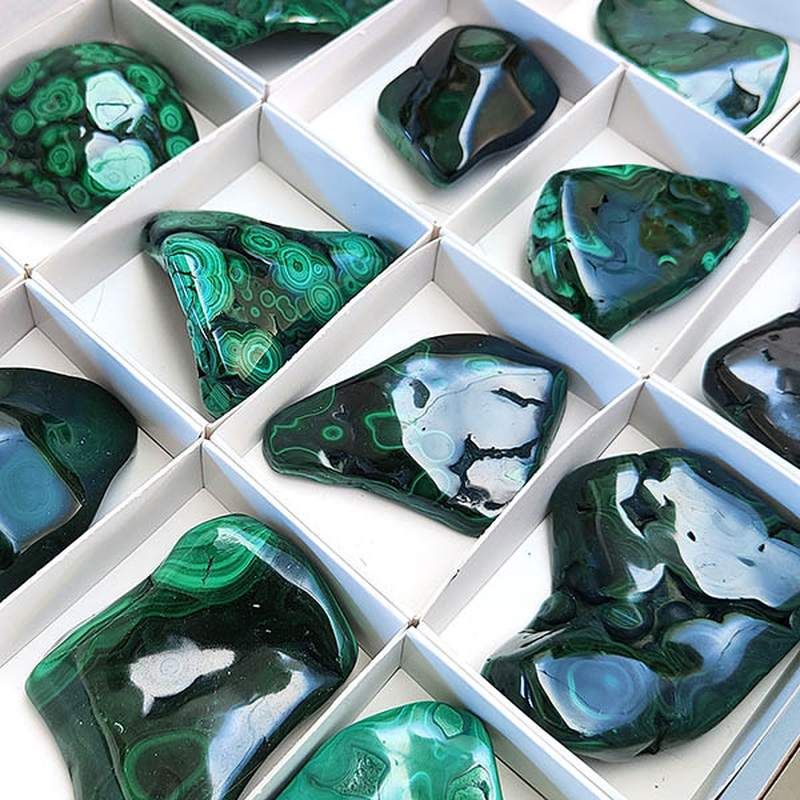 Malachite Polie Botroïdes. Set 18u.