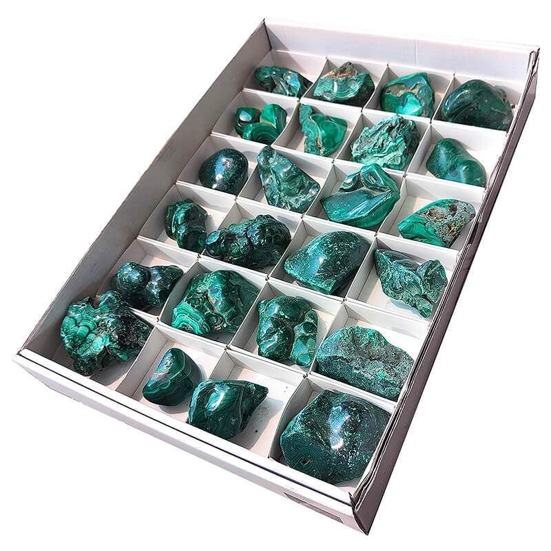 Polished Botryoidal Malachite. Set 24u.