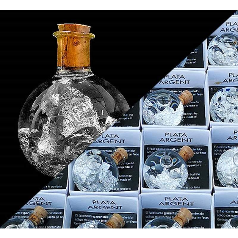 Flacon Verre Soufflé Argent 54uni.