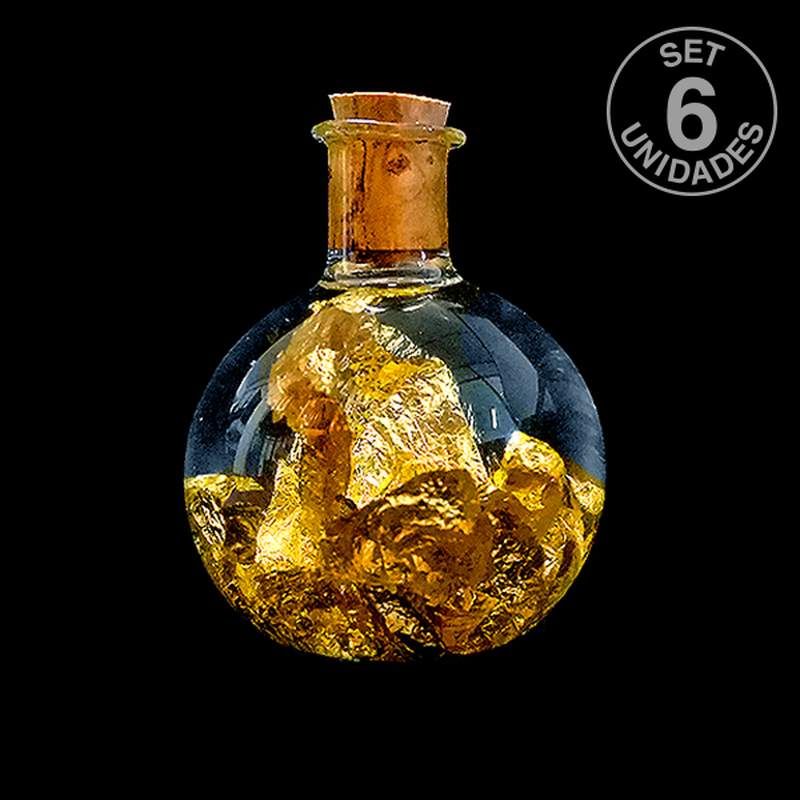 Gold flask. Set 6pcs.