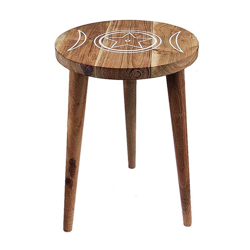 Auxiliary Table in solid wood with Symbol Star.