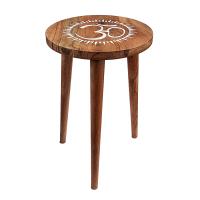 Mesa Auxiliar Símbolo Om de madera maciza.