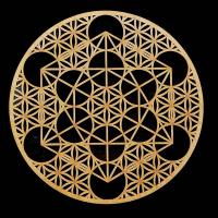 Símbolo Metatron + Flor de la Vida en madera.