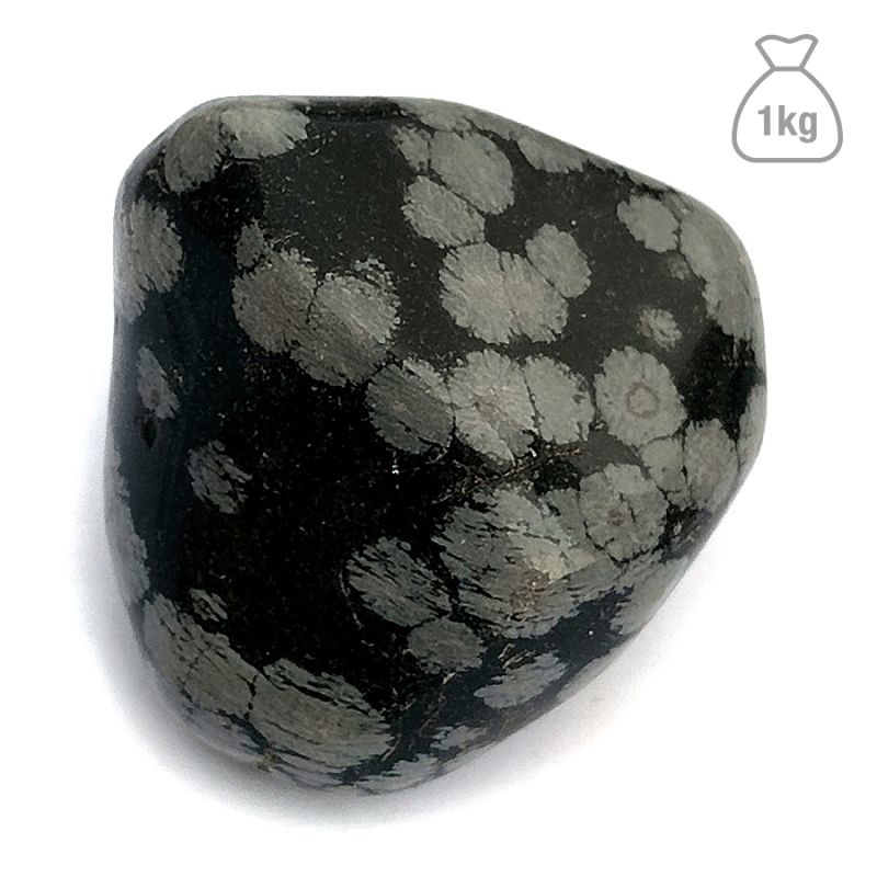 Jumbo Tumbled Snowflake Obsidian. Bag 1kg