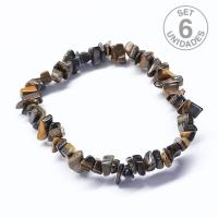 Pulsera Chip Ojo de Tigre Azul. Set 6 Un.