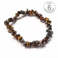 Pulsera Chip Ojo de Tigre Férrico. Set 6 Un.