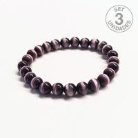Bracelet Oeil de Chat (Boule 8mm). Set 3 Un.