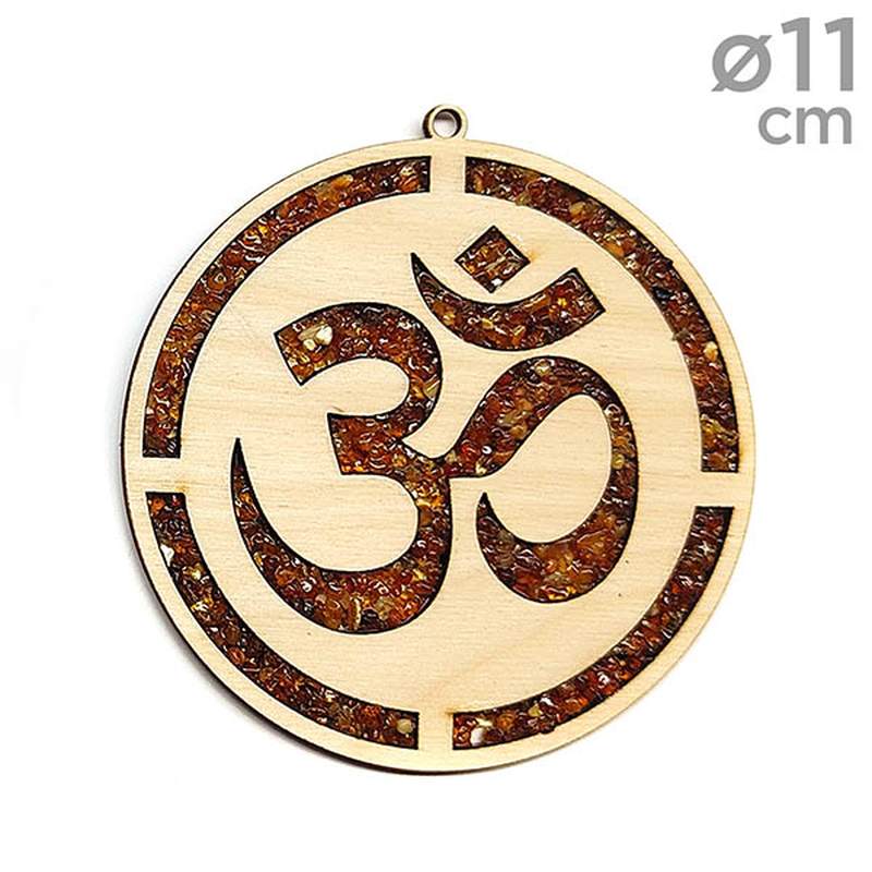 Om Symbol with Amber (ø11cm)