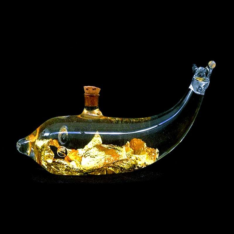 Baleine Verre Soufflé Or