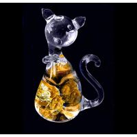 Gato Vidrio Soplado Oro