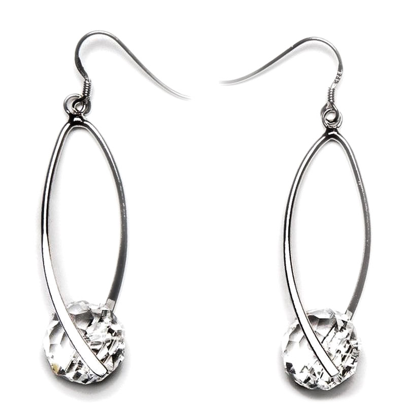 Boucles d'Oreilles Cristal de Roche Facetté