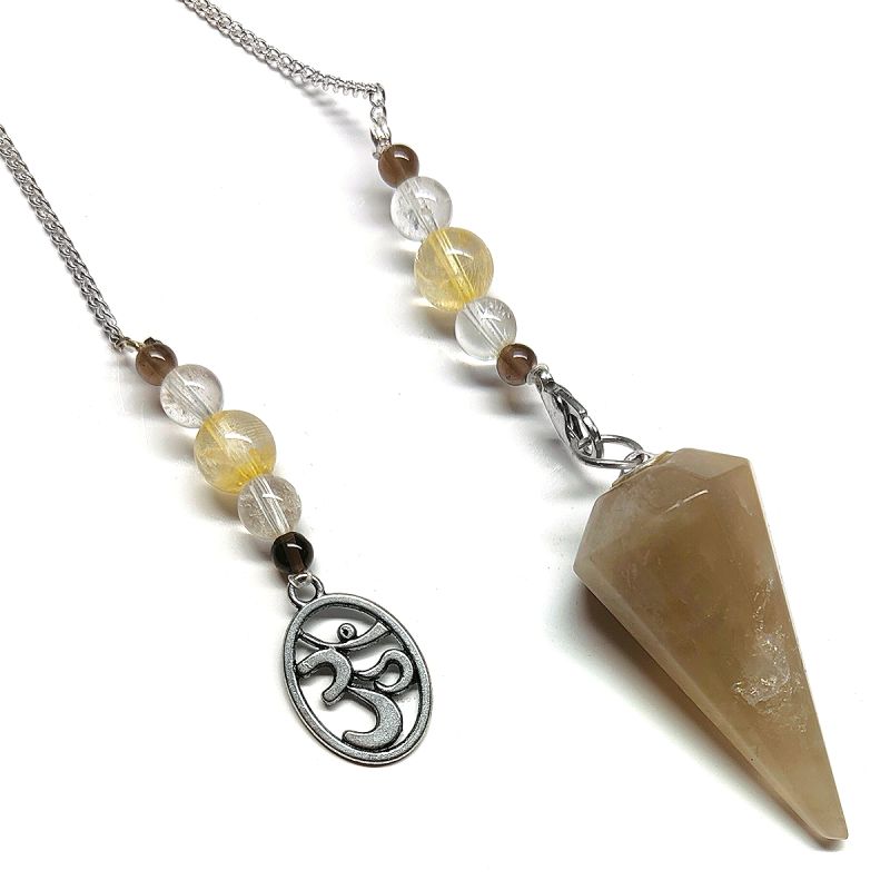 Pendule Conique en Citrine avec Symbole OM