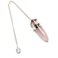 Pendulo cuarzo rosa/rodocrosita en chip