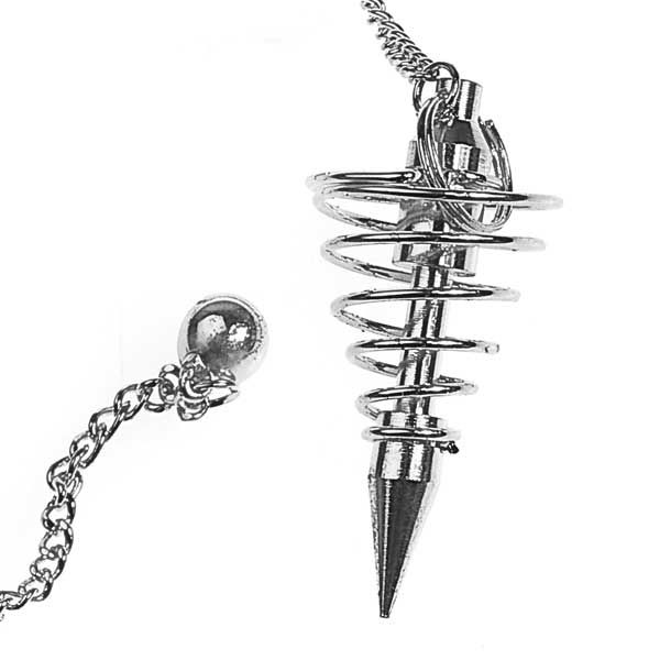 Silvery Spiral Metal Pendulum