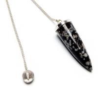 Péndulo Obsidiana Nevada forma bala plata