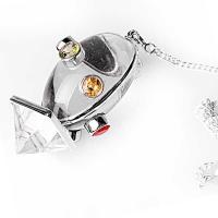 Pendulo Oval Pirámide Cristal de Roca