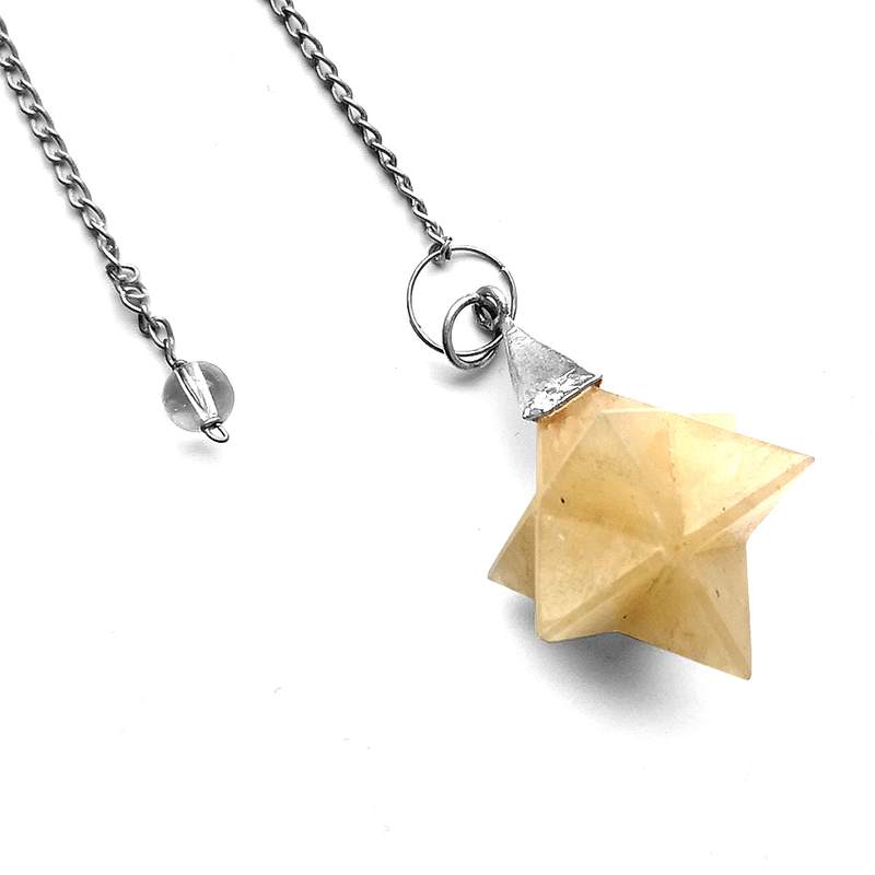 Péndulo Estrella Merkaba Calcita Amarilla