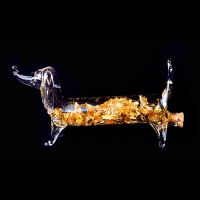 Perro Vidrio Soplado Oro