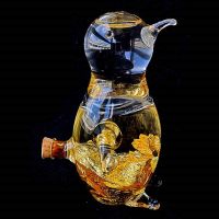 Pingüino Vidrio Soplado Oro