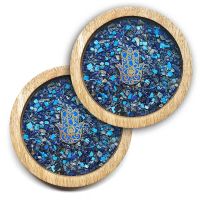 Posavasos Mano de Fátima, Lapislázuli y Turquesa (2u)
