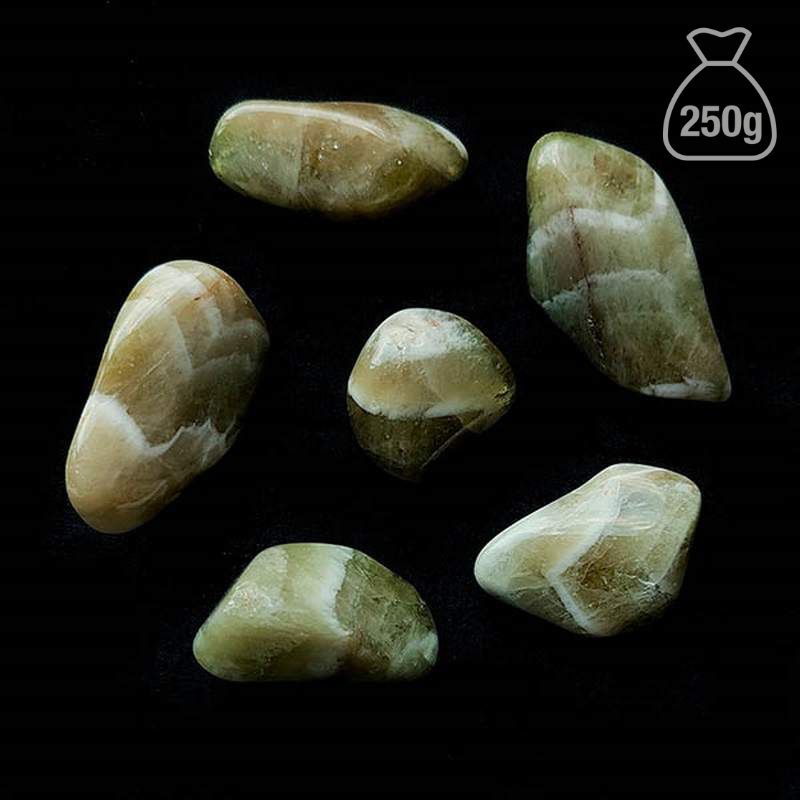 Medium Tumbled Prasiolite. Bag 250g