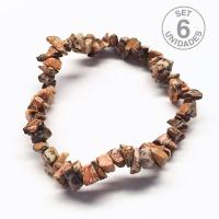 Pulsera Chip Jaspe Leopardo. Set 6 Un.
