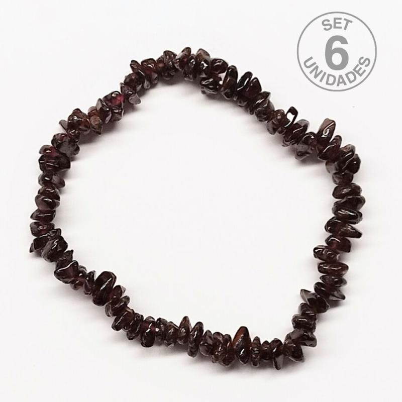 Pulsera Chip Granate. Set 6 Un.