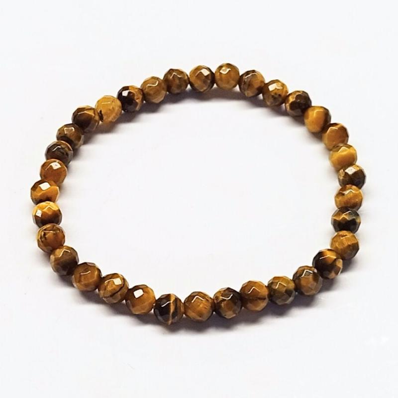Bracelet Oeil de Tigre facetté (Boule 6mm)