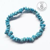 Pulsera Chip Turquenita. Set 6 Un.