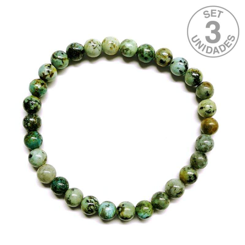 African Turquoise Bracelet Beads 6mm. (Set 3u)