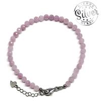 Pulsera Kuncita facetada (Bola 4mm). Cierre Plata
