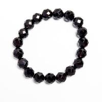 Pulsera Ágata Negra Facetada (Bola 10mm)